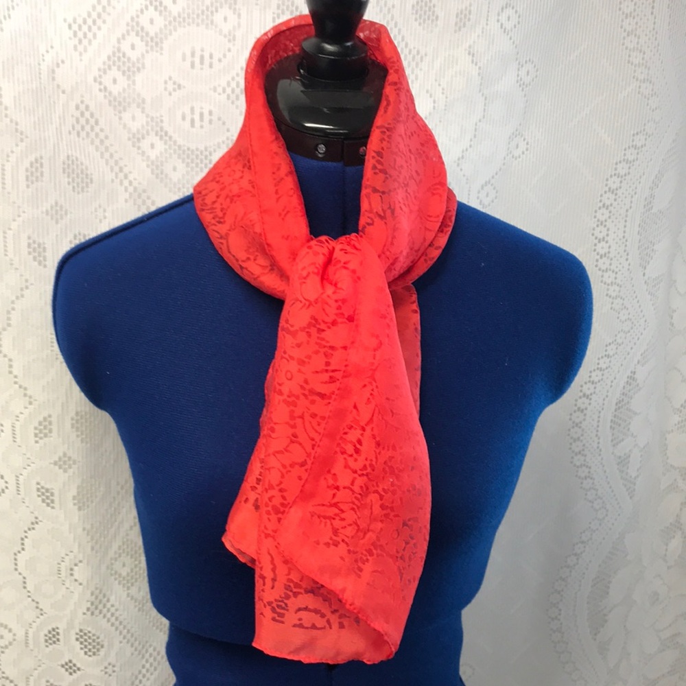 Vintage Red Oblong Scarf